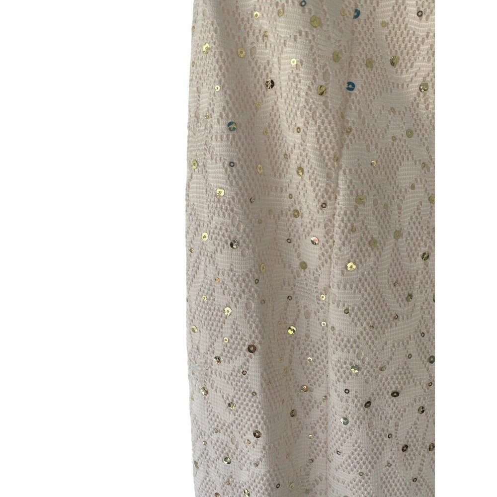 Bailey Blue Cream Gold Sequin Embellished Strapless Maxi Gown Formal Dress Large - Picture 6 of 12